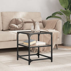 Table basse avec dessus en verre transparent 40x40x45 cm acier Vidaxl