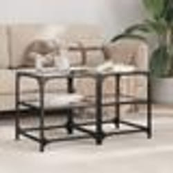 vidaXL Tables basses avec dessus en verre transparent 2 pcs acier