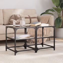 Ajoutez une touche d'élégance à votre salon avec ces tables basses élégantes ! Dessus en verre : le dessus de la table d'appo ...