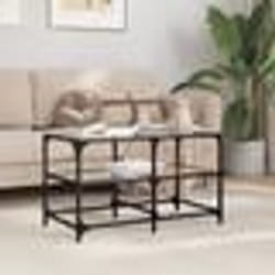 vidaXL Table basse avec dessus en verre transparent 78,5x40x45cm acier