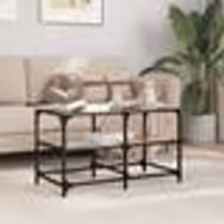 vidaXL Table basse avec dessus en verre noir 78,5x40x45 cm acier