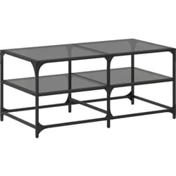Table basse avec dessus en verre noir 98,5x50x45 cm acier Vidaxl