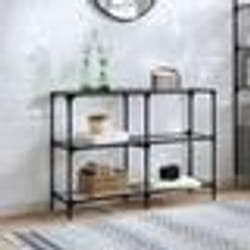vidaXL Table console avec dessus en verre transparent 118,5x30x81 cm