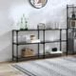 vidaXL Table console avec dessus en verre noir 158,5x30x81 cm acier