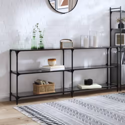 Alliant fonctionnalité et beauté, cette table console sera le point central de votre pièce. Dessus de table en verre : le des ...