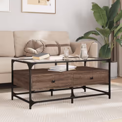 Ajoutez une touche d'élégance à votre salon avec cette élégante table basse ! Dessus en verre : le dessus de la table d'appoi ...