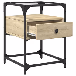 VidaXL 846076 Table de nuit et table de chevet Chêne - Vue supplémentaire 7