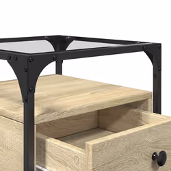 VidaXL 846076 Table de nuit et table de chevet Chêne - Vue supplémentaire 8