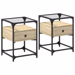 VidaXL 846077, Chêne, Verre, Acier, Bois, 400 mm, 400 mm, 550 mm, 2 pièce(s)