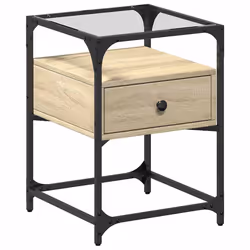 VidaXL 846077 Table de nuit et table de chevet Chêne - Vue supplémentaire 5