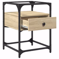 VidaXL 846077 Table de nuit et table de chevet Chêne - Vue supplémentaire 8