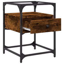 VidaXL 846079 Table de nuit et table de chevet Chêne - Vue supplémentaire 7
