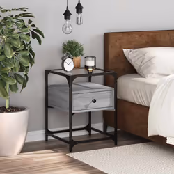 VidaXL 846080 Table de nuit et table de chevet Gris