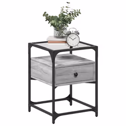 VidaXL 846080 Table de nuit et table de chevet Gris