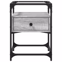VidaXL 846081 Table de nuit et table de chevet Gris - Vue supplémentaire 4