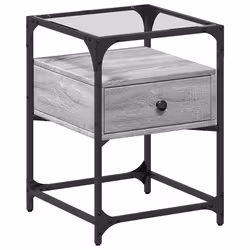 VidaXL 846081 Table de nuit et table de chevet Gris - Vue supplémentaire 5