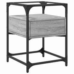 VidaXL 846081 Table de nuit et table de chevet Gris - Vue supplémentaire 7