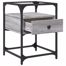 VidaXL 846081 Table de nuit et table de chevet Gris - Vue supplémentaire 8