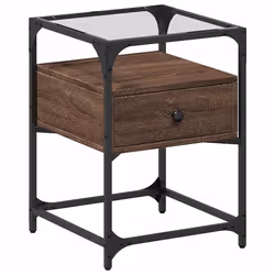 VidaXL 846082, Chêne, Verre, Acier, Bois, 400 mm, 400 mm, 550 mm, 1 pièce(s)