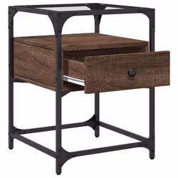 VidaXL 846082 Table de nuit et table de chevet Chêne - Vue supplémentaire 7