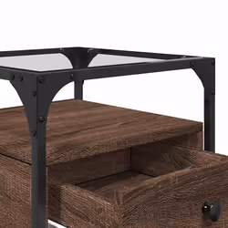 VidaXL 846082 Table de nuit et table de chevet Chêne - Vue supplémentaire 8