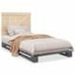 vidaXL Cadre de lit sans matelas gris 100x200 cm bois massif de pin - 100 x 200 cm