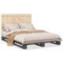 vidaXL Cadre de lit sans matelas gris 140x200 cm bois massif de pin - 140 x 200 cm