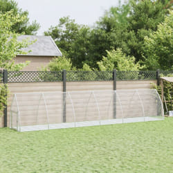 vidaXL Clapier argenté 600x105x120 cm acier galvanisé