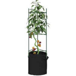 Vidaxl Cages À Tomates Avec Sacs À Plantes 8 Pcs 116 Cm Acier Et Pp
