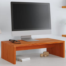 Support de moniteur marron miel 50x27x15 cm bois de pin solide Vidaxl