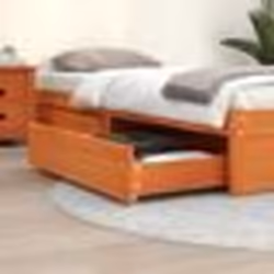 vidaXL Tiroirs de lit 2 pcs cire marron bois de pin massif