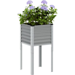Vidaxl - Jardinière gris 45x45x88 cm acier