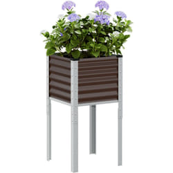 Vidaxl - Jardinière marron 45x45x88 cm acier