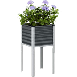 Vidaxl - Jardinière anthracite 45x45x88 cm acier