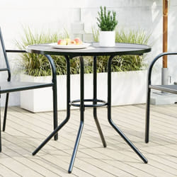 Vidaxl - Table de patio ronde anthracite acier enduit de poudre