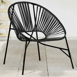 Chaise œuf de jardin noir résine tressée - Vidaxl