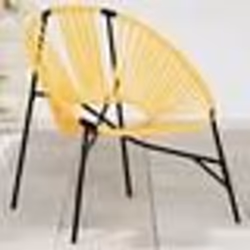 vidaXL Chaise œuf de jardin noir et jaune résine tressée