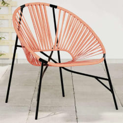 vidaXL Chaise œuf de jardin noir et orange résine tressée
