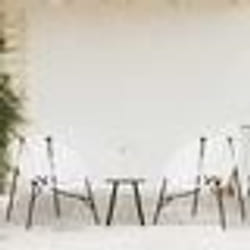 vidaXL Lot de 3 Chaise de jardin noir et blanc résine tressée