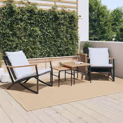 vidaXL Ensemble de meubles de balcon 4 pcs avec coussins acier noir