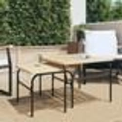 vidaXL Tables basses gigognes de jardin 2 pcs marron et noir acier