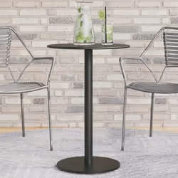 vidaXL Table de jardin ronde noir Ø50x72 cm acier
