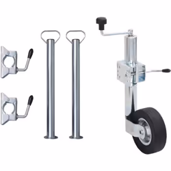 Cette roue de cric de remorque contient les accessoires nécessaires pour garantir le stationnement adéquat de votre remorque  ...