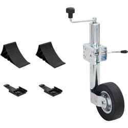 Roue jockey 60 mm avec 1 pince fendue et cales de roue vidaXL