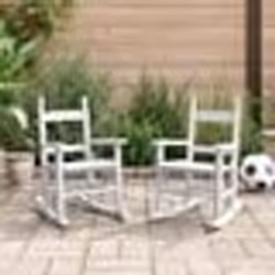 vidaXL Chaises à bascule enfants lot de 2 blanc bois peuplier massif