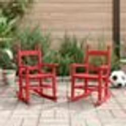 vidaXL Chaises à bascule enfants lot de 2 rouge bois peuplier massif