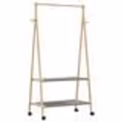 vidaXL Porte-vêtements et étagères et roulettes 96x455x1555cm bambou porte-manteau porte-manteau avec étagère 4008909