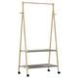 vidaXL Porte-vêtements et étagères et roulettes 96x455x1555cm bambou porte-manteau porte-manteau avec étagère 4008909