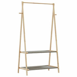 vidaXL Porte-vêtement avec étagères 96x455x1505 cm bambou porte-manteau porte-manteau avec étagère porte-vêtements avec