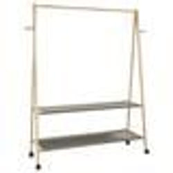 vidaXL Porte-vêtements et étagères roulettes 132x45,5x155,5cm bambou